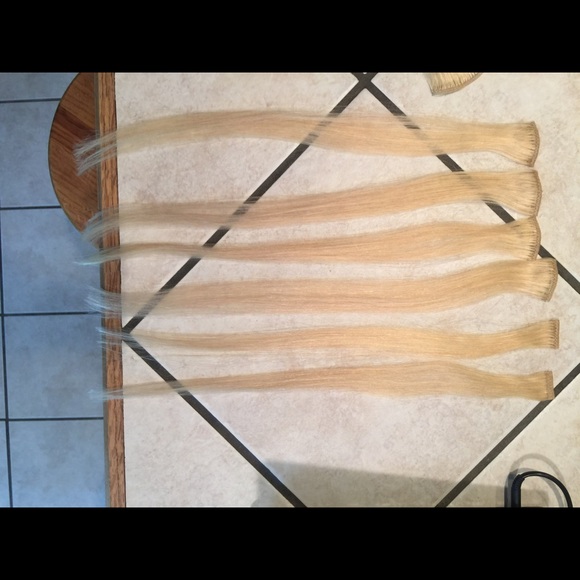 14" blonde 100% REMY real human hair extensions - Picture 2 of 3